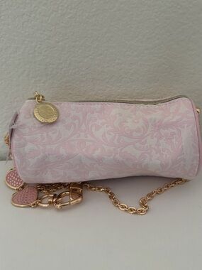 Women’s Pink Jacquard Cylinder Crossbody Bag